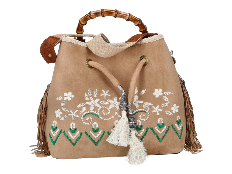 Via Mail Bag Shoulder Bags Beige