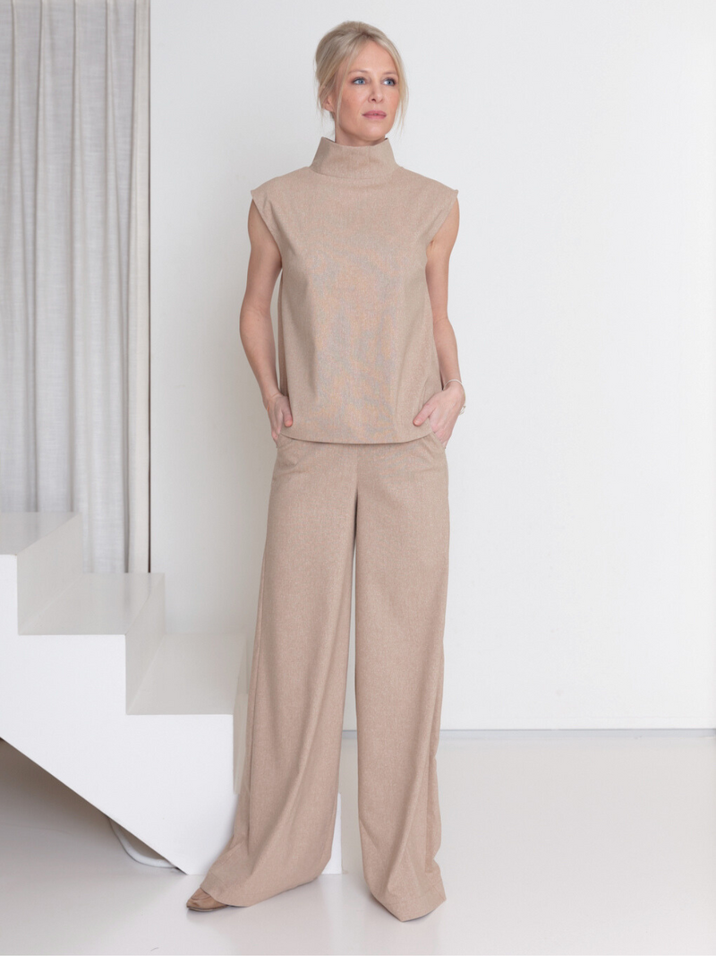 Ac By Annelien Coorevits Broeken Beige