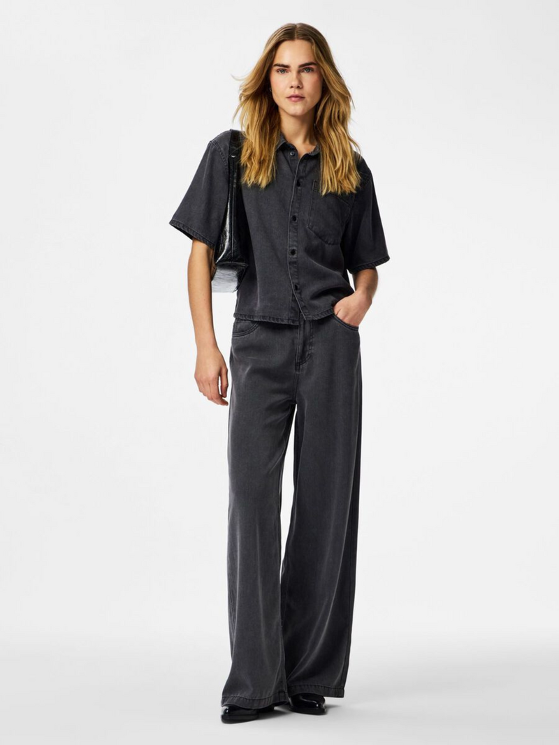 Pieces Trousers Gray