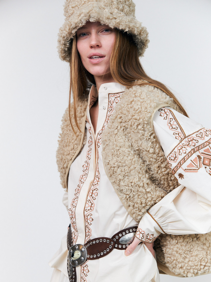 Lollys Laundry Gilets Sans Manches Beige